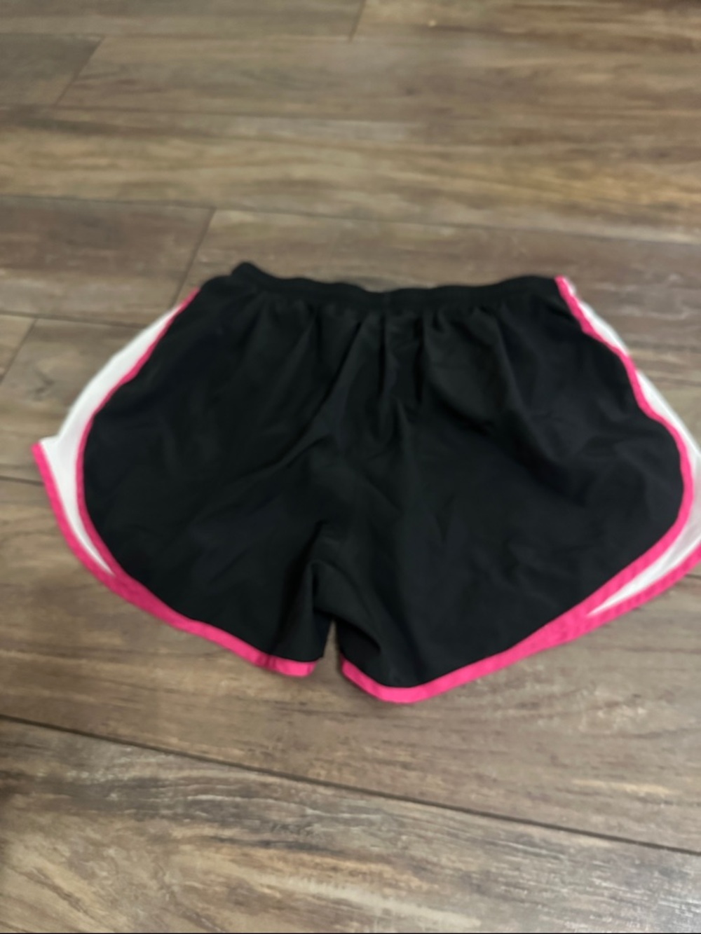 Nike Black Athletic Shorts with Pink Trim and White Panels - Picture 3 of 3